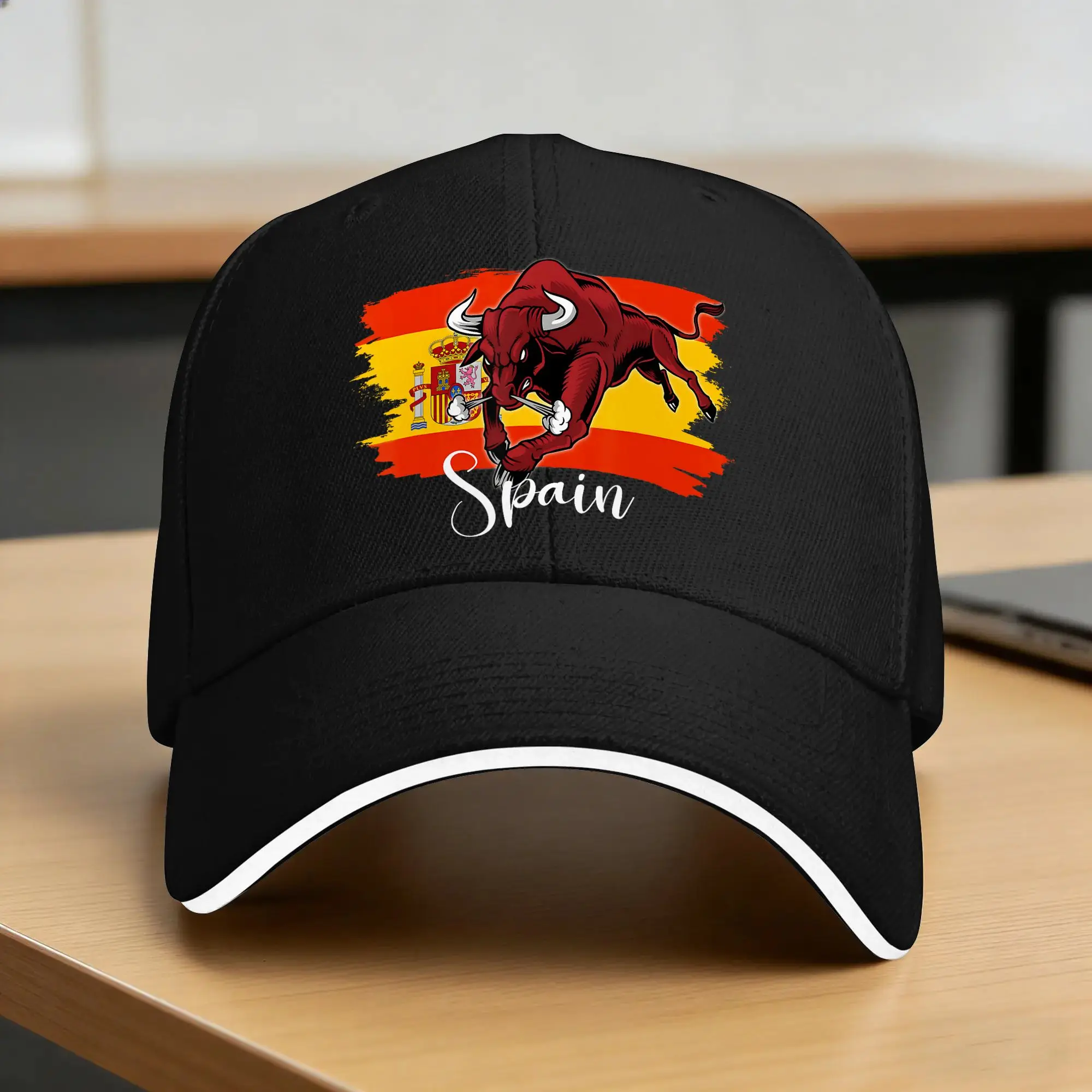 Spanish Souvenir Espana Flag Spain Bull Baseball Cap  Vintage Men Women Trucker Hat Adjustable Custom Logo Hippie Baseball Caps