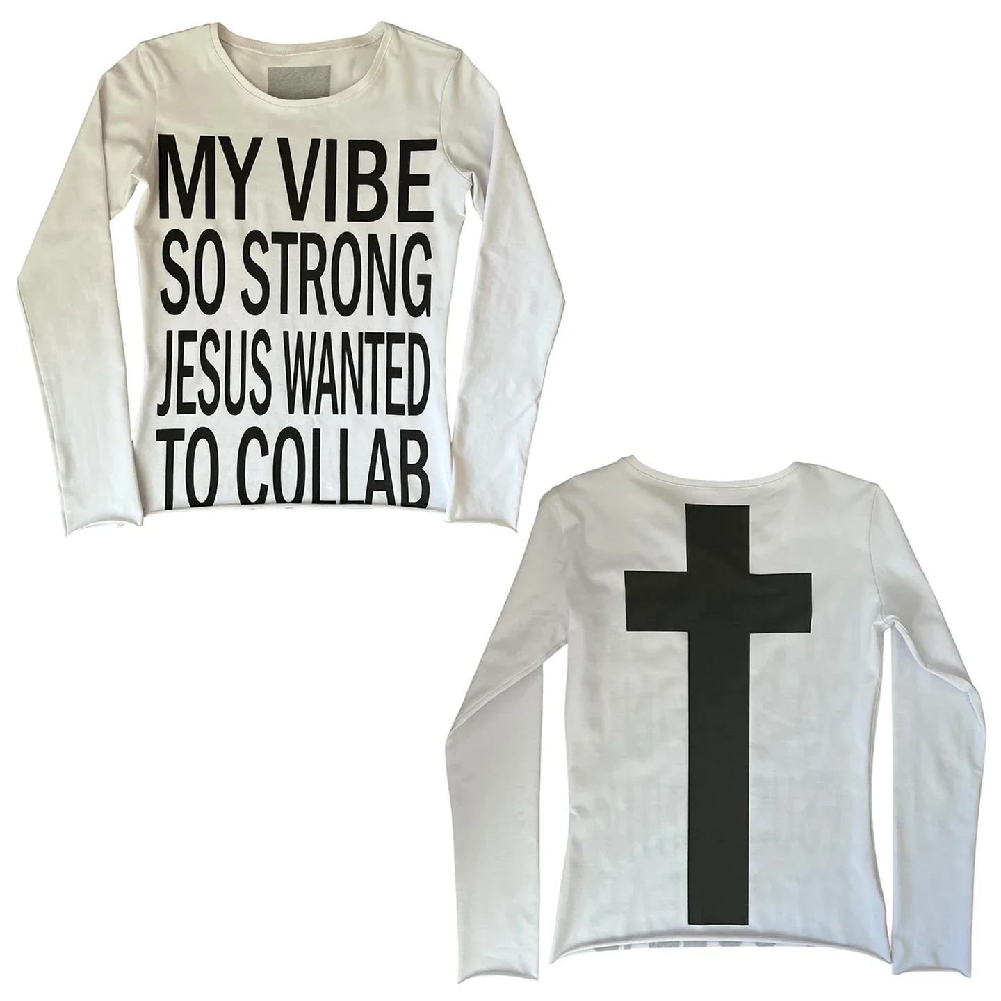 2000s Y2k subculture cross print set women's round neck slim fit Slim T-shirt Spring Goth Hot Girl High Street Unisex T-shirt