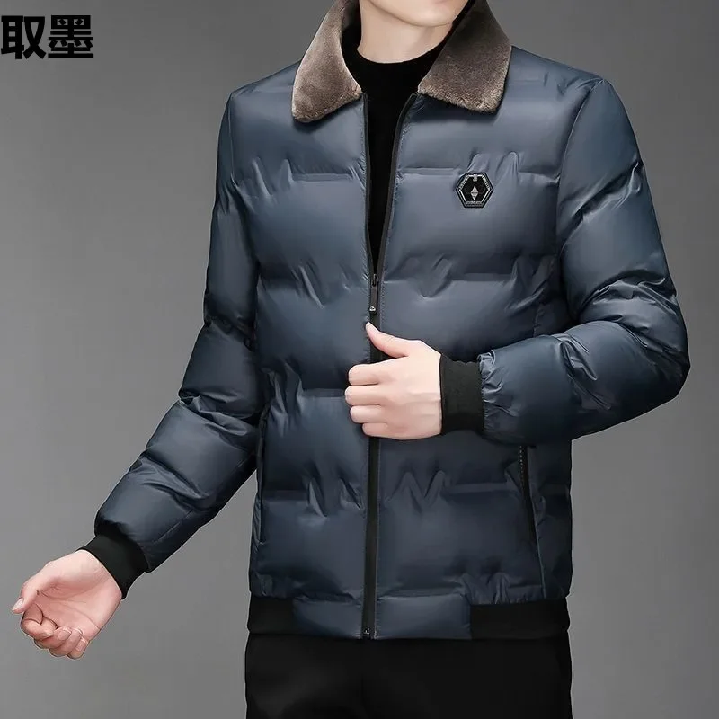 New Winter Fashion Men's Cotton Coat With Fleece Lining Casual Business Warm Jacket Cropped Padded Style For Casual Scenes