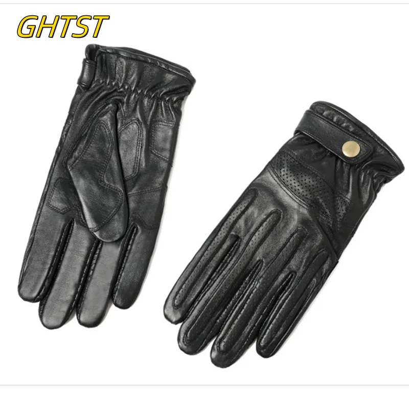 Leather Men Riding Gloves Sheepskin  Harley  Touch Screen Riding Four Seasons Defense Protective Motos Racing Outdoor Sports