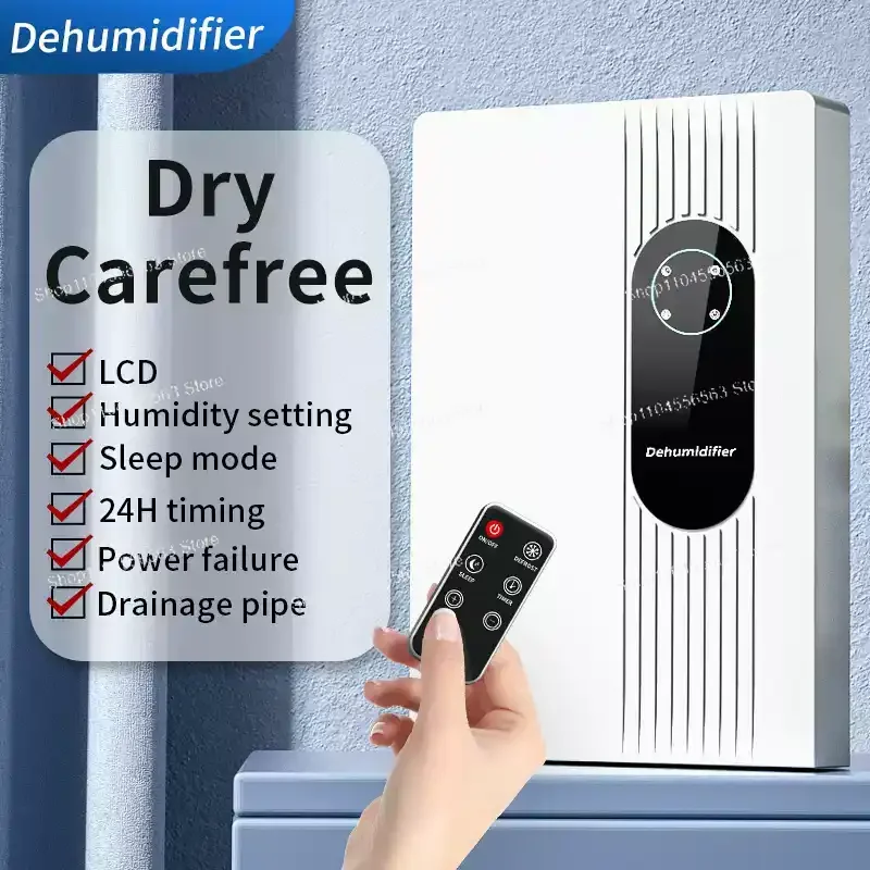 

Compact Semiconductor Dehumidifier Low Noise Bedroom Office Wardrobe Moisture Remover