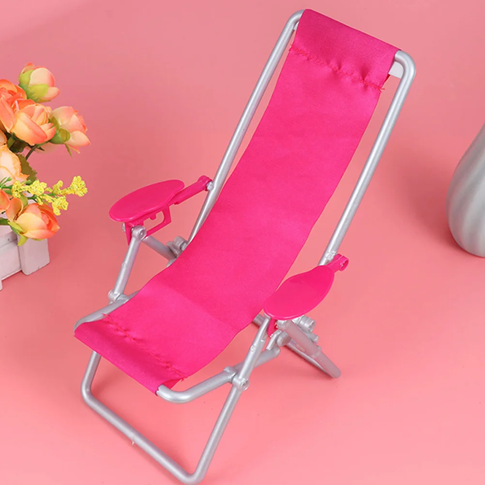 Mini silla de ocio plegable para casa de muñecas, modelo de playa, muebles pequeños compactos de Abs, salón en miniatura, 3 uds.