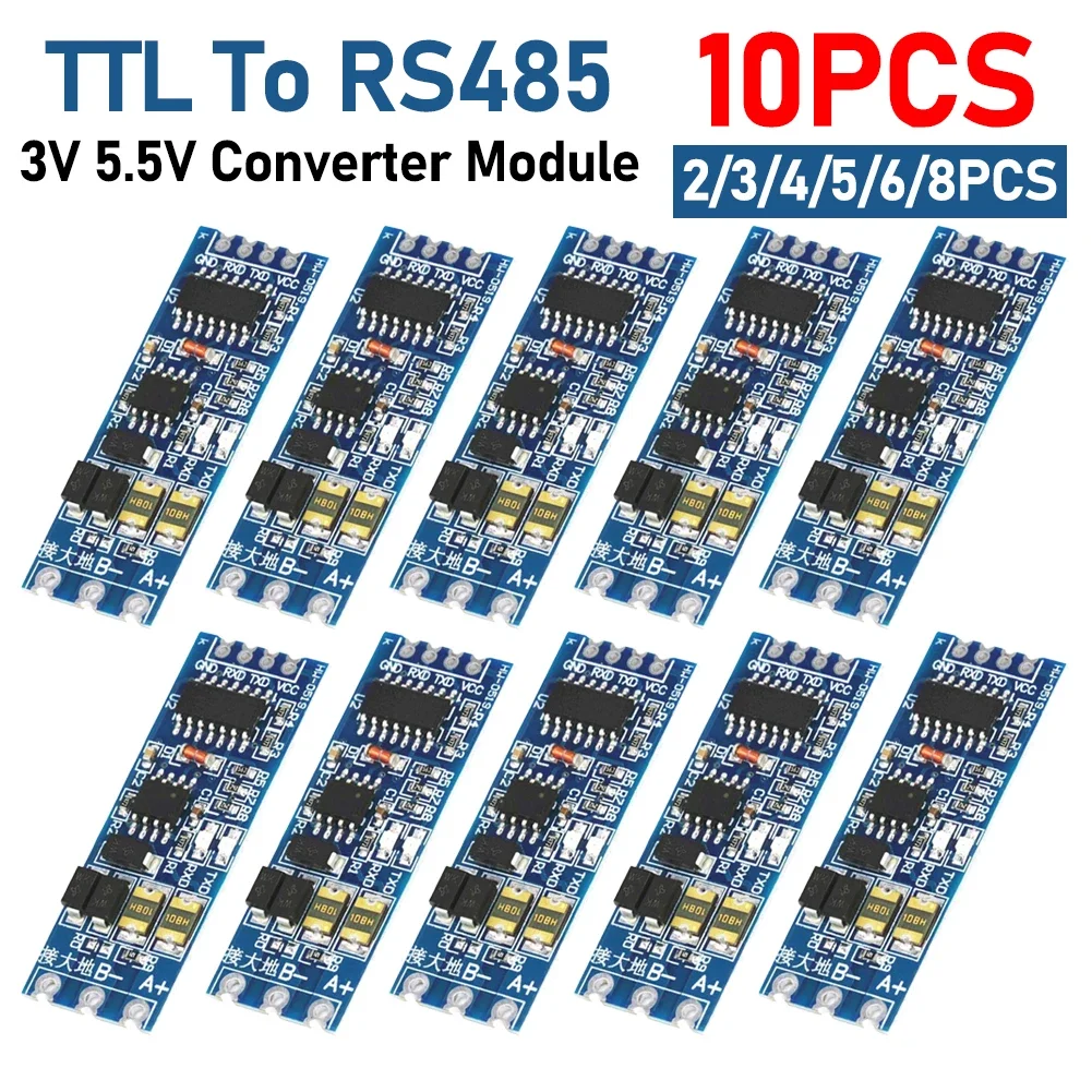 1-10PC TTL To RS485 Module Hardware Automatic Flow Control Module Serial UART Level Mutual Conversion Power Supply Module 3.3/5V