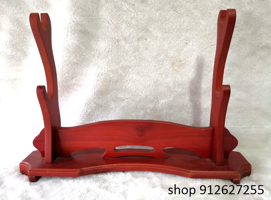 Red 2-tier Wooden Stand for Katana Nihonto Japanese Sword