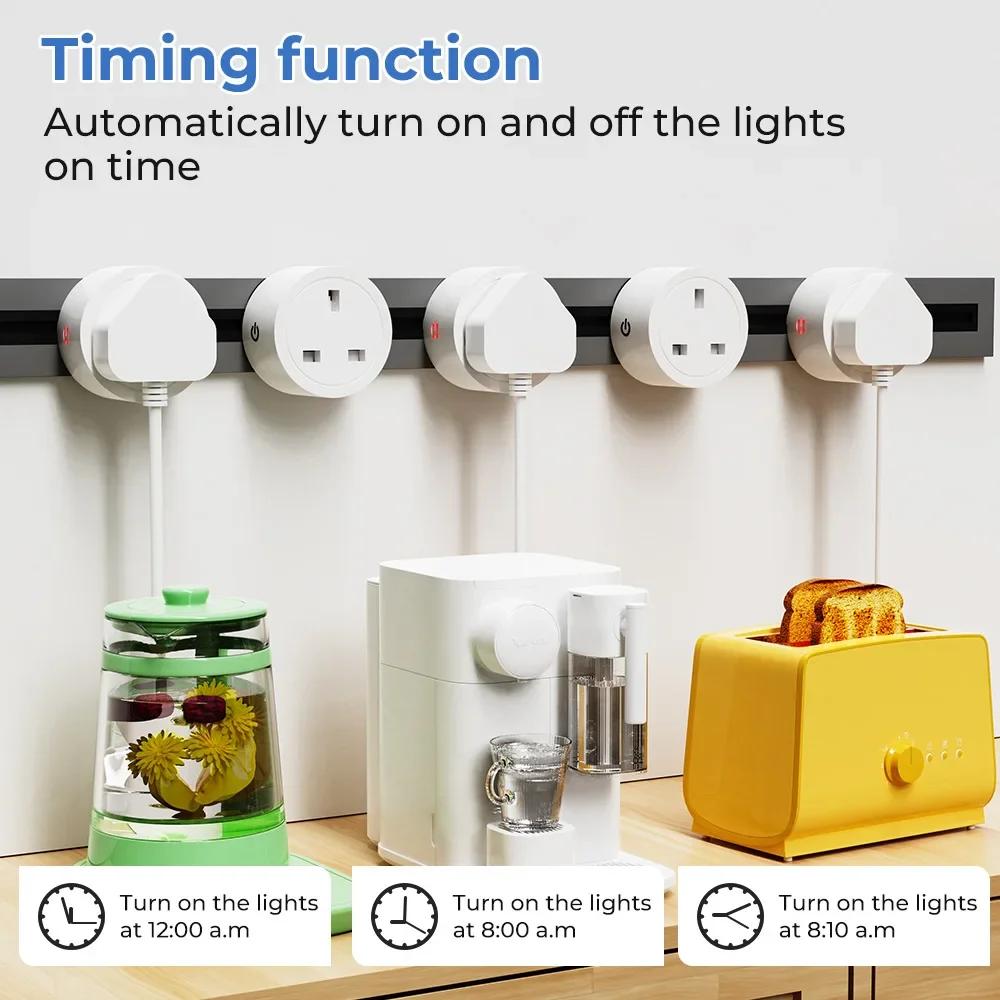 Tuya ZigBee Smart Plug 16A Smart Home Outlet UK Socket with Power Monitor Timing Function Voice Control Support Alexa Hey Google