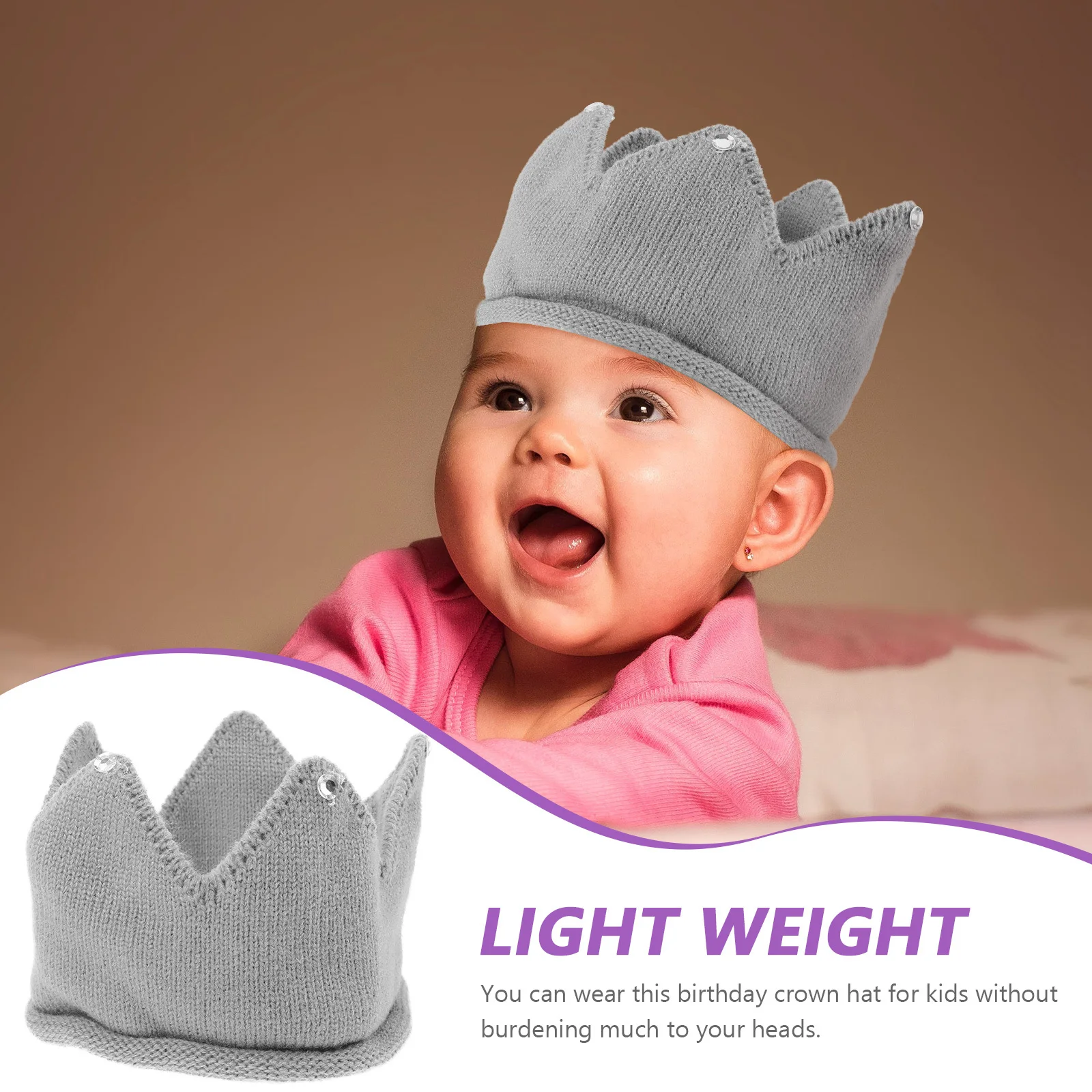 

Декоративная вязаная шапка с короной для детского дня рождения, безопасная, легкая, прочная, подробная работа, привлекательная