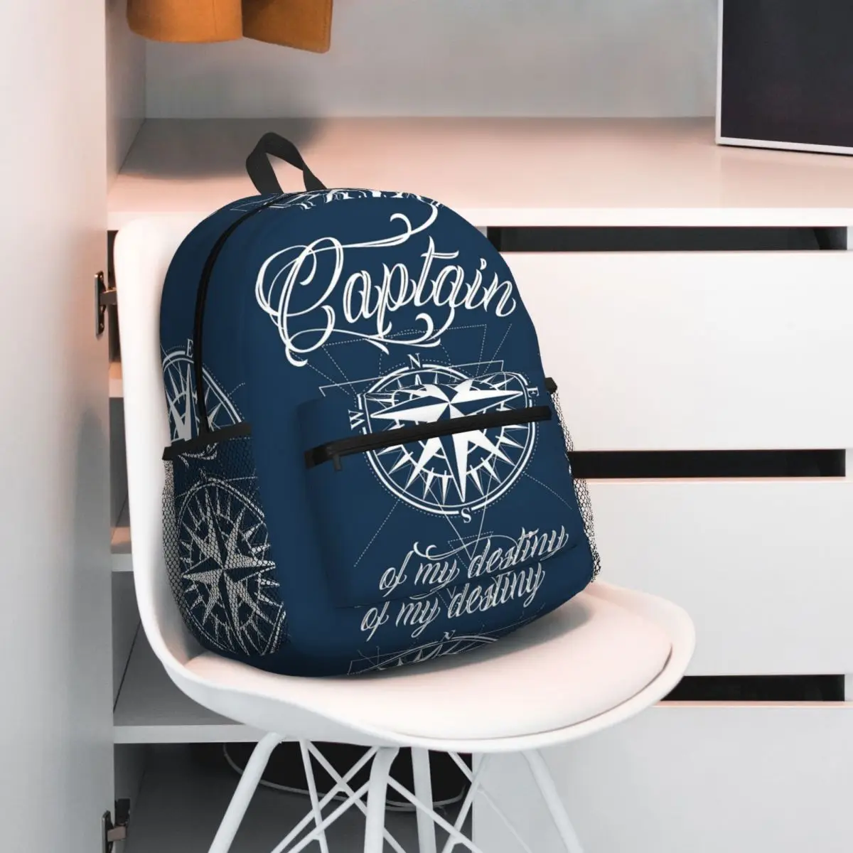 

Nautical Compass Captain Anchor Boat Backpack Daypack Large Capacity Kids BookBag School Bag Shoulder Bags for Men Women