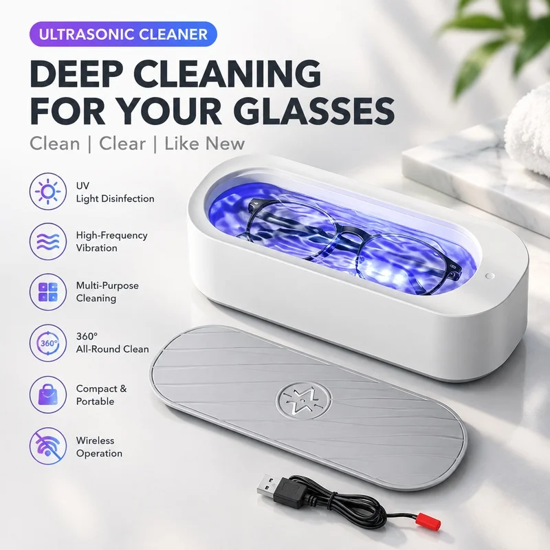 Ultrasonic Cleaning Machine 45000Hz High Frequency Vibration Wash Cleaner Washing Jewelry Glasses Watch Ring Dentures Cleaner