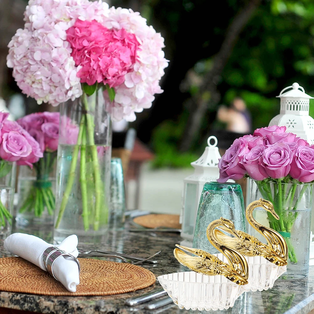 

12 Pcs European Style Wedding Candy Box Swan Shape Treat Boxes Acrylic Dessert Container
