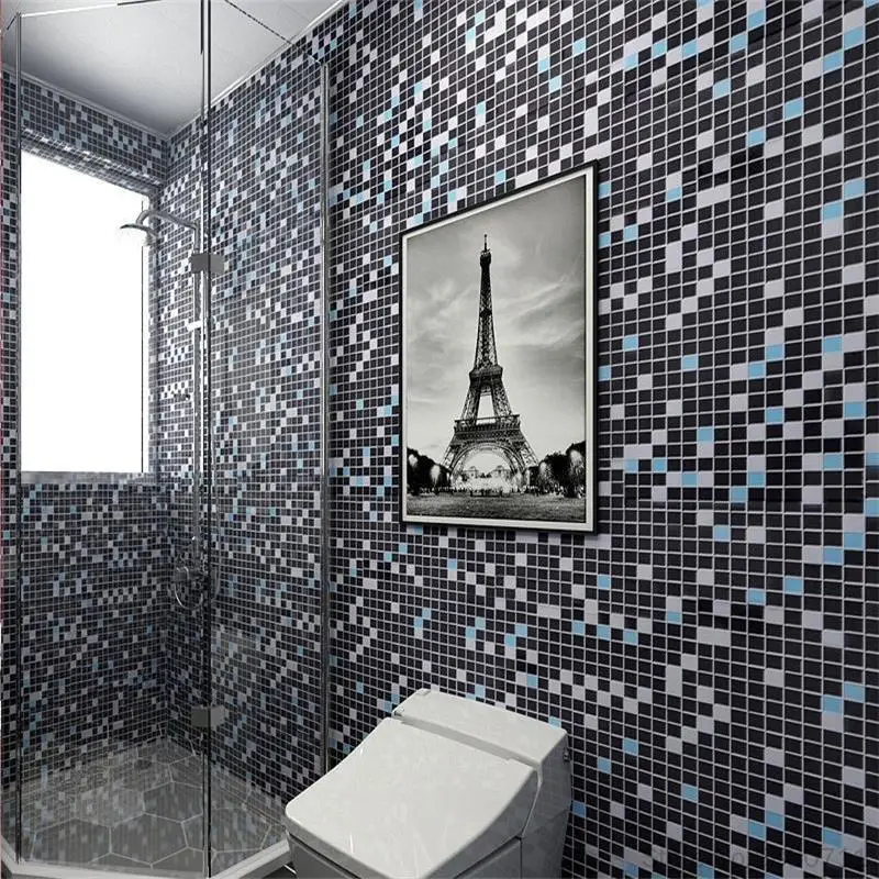 

Bathroom Decor Waterproof Home Wallpapers Mosaic Wall Stickers Toilet Kitchen Oil Proof Tiles Vinyl Papel De Pare Room Decor