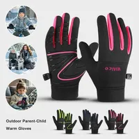 Winter Children Bicycle Riding Gloves Warm Non-slip Touch Screen Outdoor Sports Gloves Windproof Thicken Thermal Snow Mittens