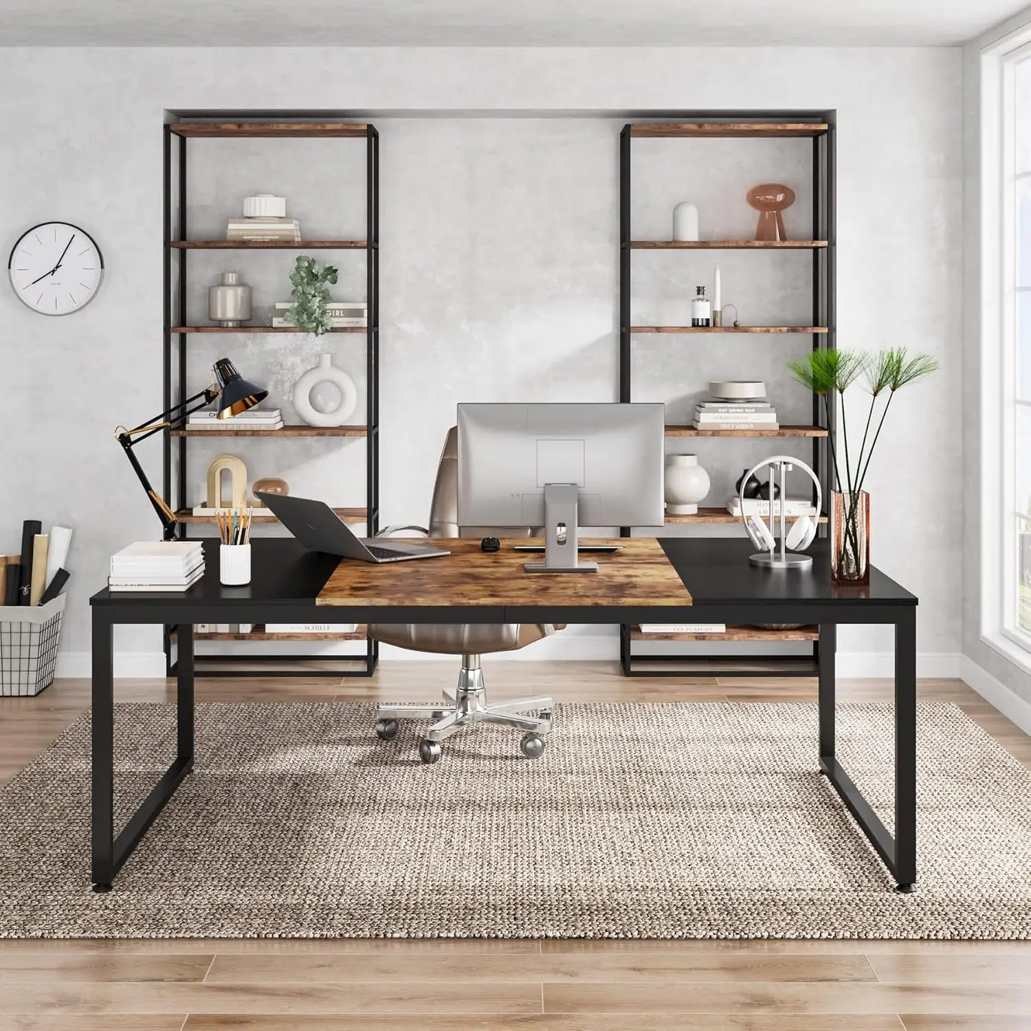 Large Modern Executive Desk by Tribesigns, Premium Business Study Table, 70.8