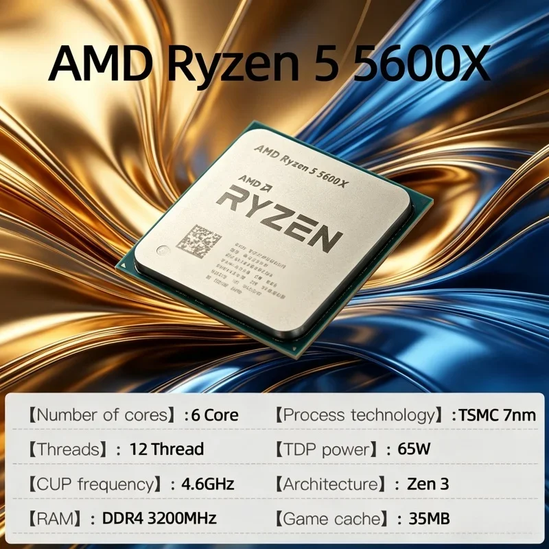 

Top-Performance Unlocked AMD Gaming Desktop CPU Ryzen 5 5600X R5 5600X 6-Core 12-Thread 4.6GHz Socket AM4 Without Package