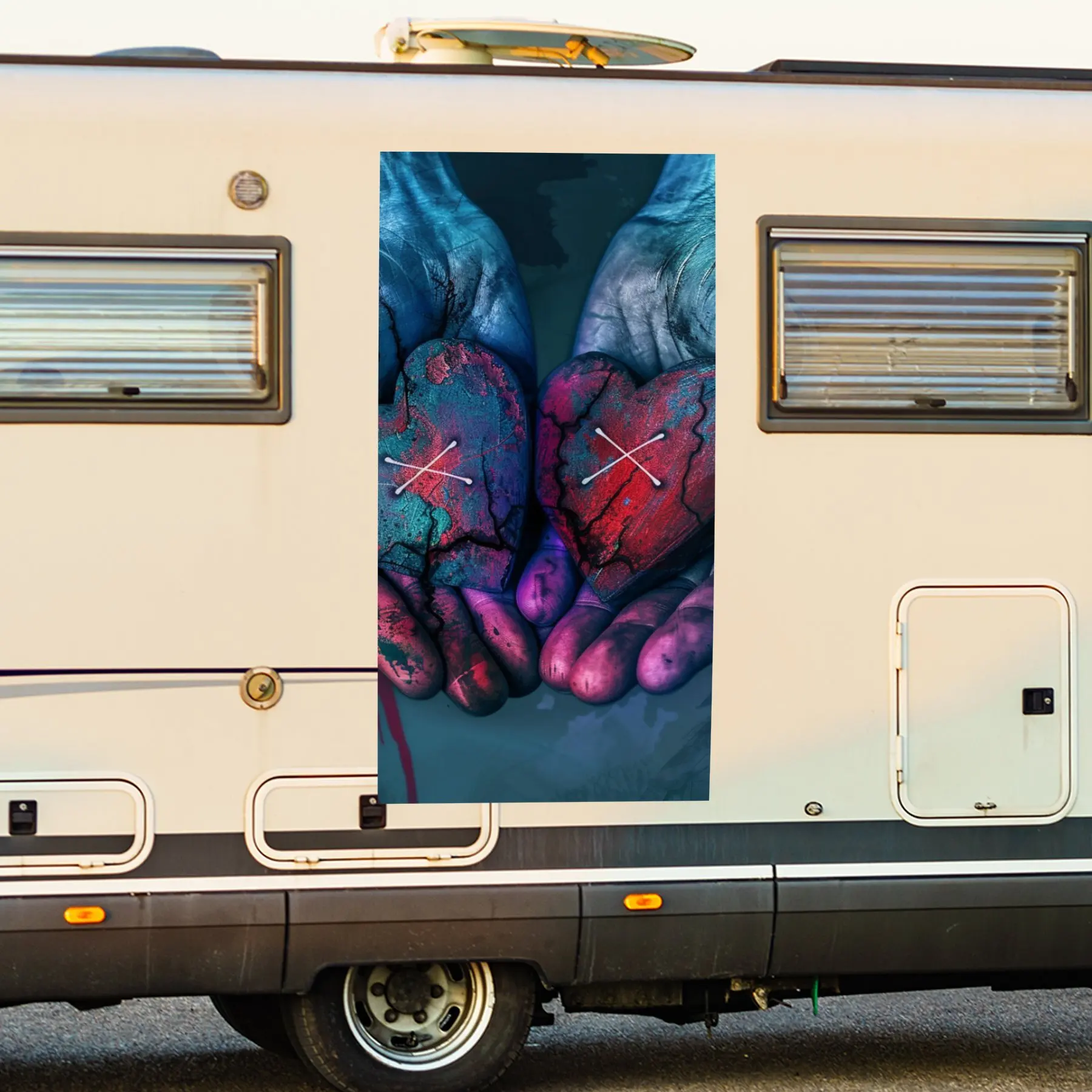 

Автомобильная наклейка «Любовь с разбитым сердцем», виниловые наклейки для дома с двигателем для украшения и защиты, водонепроницаемая самоклеящаяся виниловая наклейка, сделанная