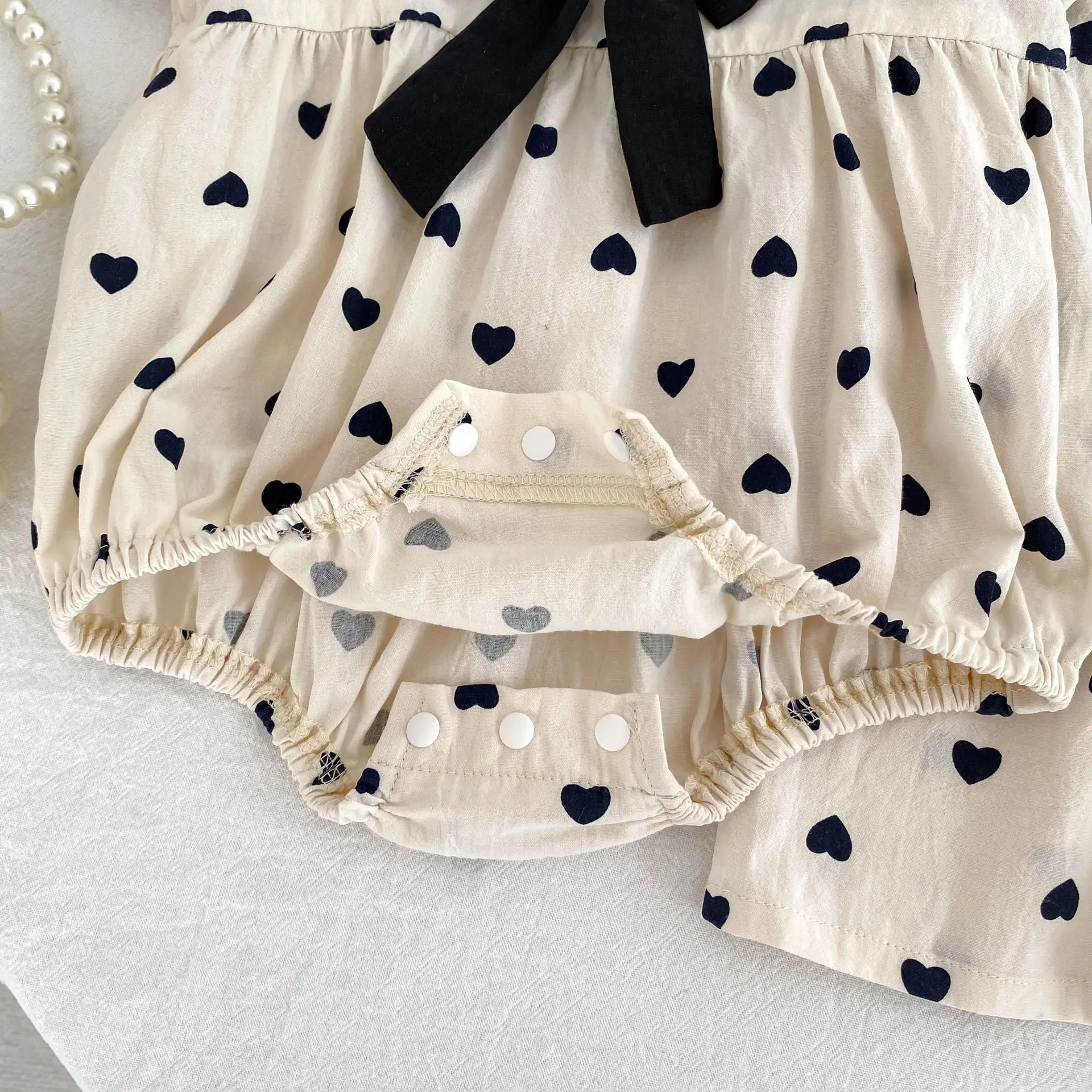 2026 Neues Frühlings-Schwesterkleid 2-6 Jahre Mädchen Partykleid Baumwolle Kinder Herzförmiges Kleid 0-24 Monate Baby Mädchen Kurzarm Bedruckter Strampler – Detail 21