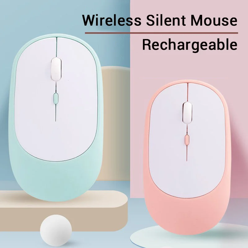 Wireless Blutooth Dual-mode Mini Mouse Rechargeable Mute Button Light Weight Portable Mause Plug And Play Business Ofiice Use