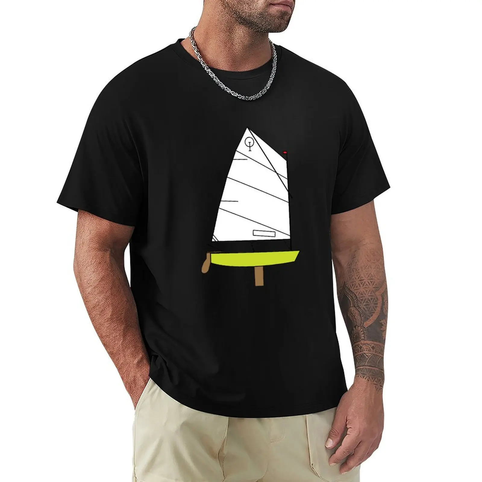 Optimist Sailing Dinghy T-shirt summer tops tees vintage clothes anime clothes mens champion t shirts