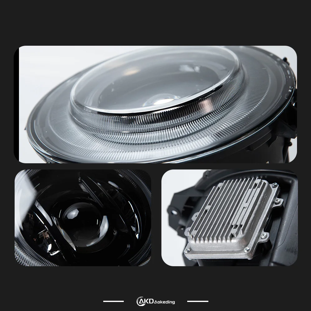 AKD سيارة نموذج رئيس مصباح لبنز W463 G500 المصابيح الأمامية G350 G55 G63 LED المصباح عين الملاك DRL Hid ثنائية زينون اكسسوارات السيارات