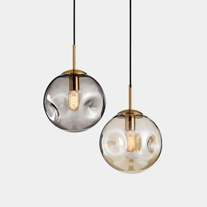 

Nordic Modern Pendant Lights Creative Glass Ball Hanging Lamp For Dining Room Bedroom Bar Decor Loft Luminaire Light Fixtures