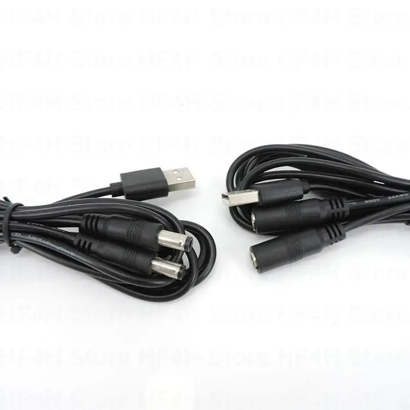 1 Meter USB 2.0 male to 2 way DC male Female Splitter Power supply adapter Connector Cable 22awg 3A plug for led Strip B4