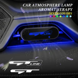 For Kia GT LINE Logo Ceed Kona K5 Sportage Stinger K3 K2 Emblem Car Air Outlet Aromatherapy Atmosphere Light LED Air Freshener