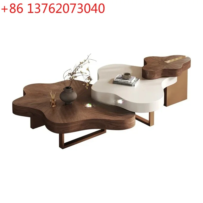 Italian light luxury cloud coffee table combination Chinese and ancient style designer high-end living room coffee table
