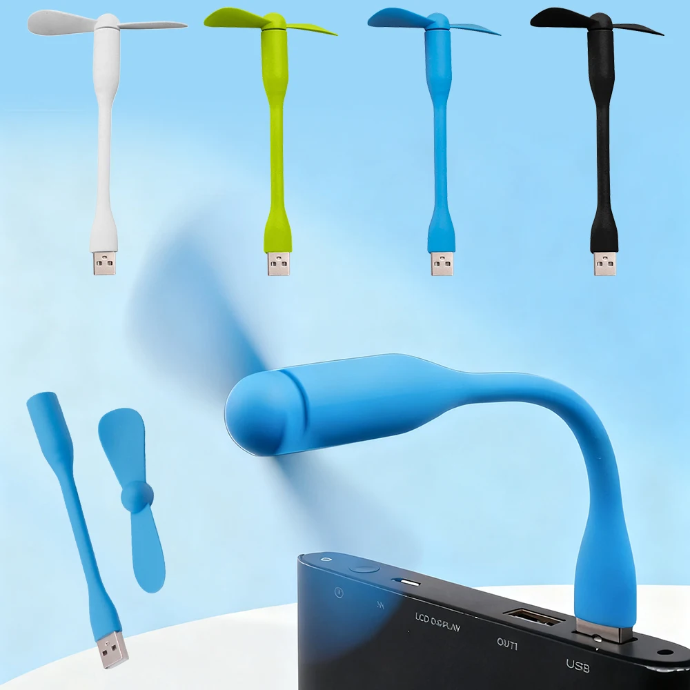 1/2 pçs flexível portátil mini ventilador usb para banco de potência computador portátil verão viagem dispositivo refrigeração ventiladores usb do telefone móvel