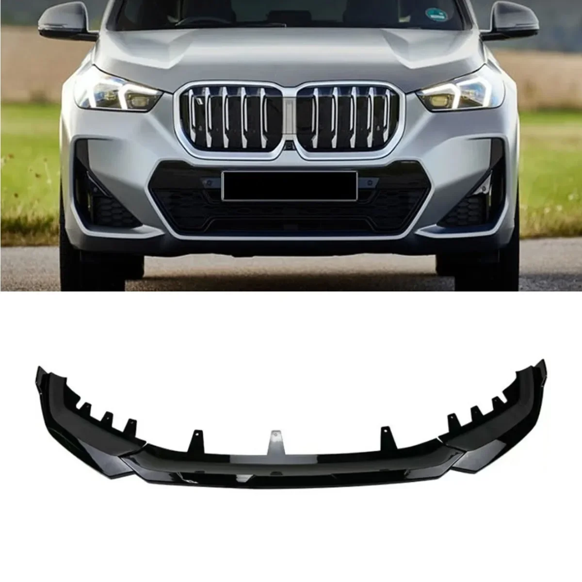 Amortecedor dianteiro para BMW X1 U11, Difusor de spoiler labial, Divisores, Body Kit, Capa de Aventais, Guarnição, M Sport, Acessórios de Carro, 2021, 2022