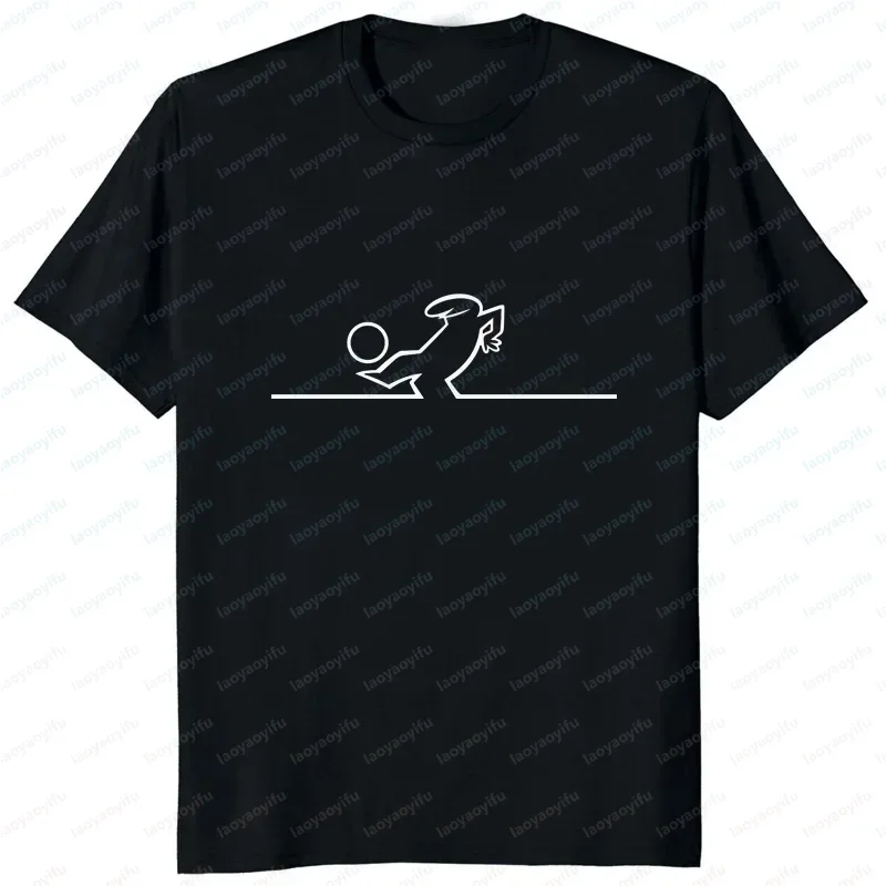 Korea Style La Linea The Line Osvaldo Cavandoli TV Tshirt Comfortable Streetwear Man T-shirt Hipster Casual Loose Women Tee image 5