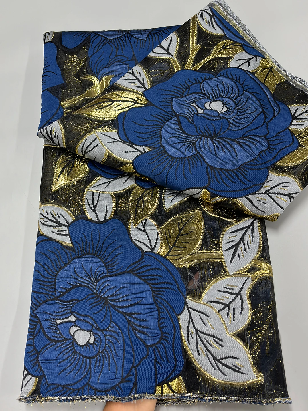 

2025 Роскошная нигерийская парчовая кружевная ткань из органзы, африканская жаккардовая кружевная ткань, 5 ярдов, высокое качество, французский тюль, кружево для платья