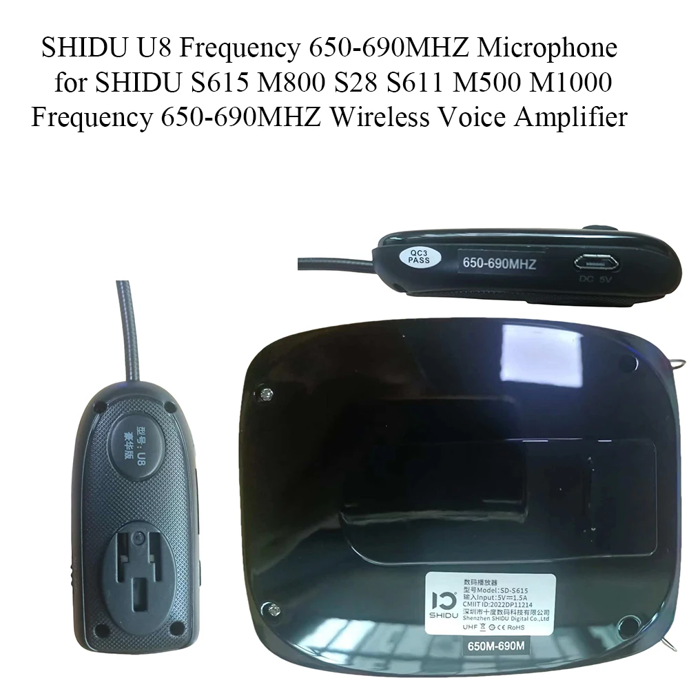ميكروفون مضخم صوت لاسلكي ، شيدو U8 ، تردد أول-ميجا هرتز ، S615 M800 S28 S611 M500 M1000