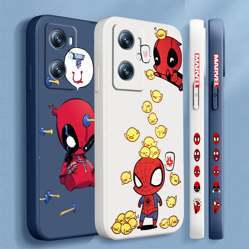 

Marvel Cartoon Deadpool Liquid Left Rope For OPPO Find Reno 7 6 X6 X5 X3 X2 A98 A96 A15 A53 A74 A72 A5 A16K 5G S 2020 4G Back