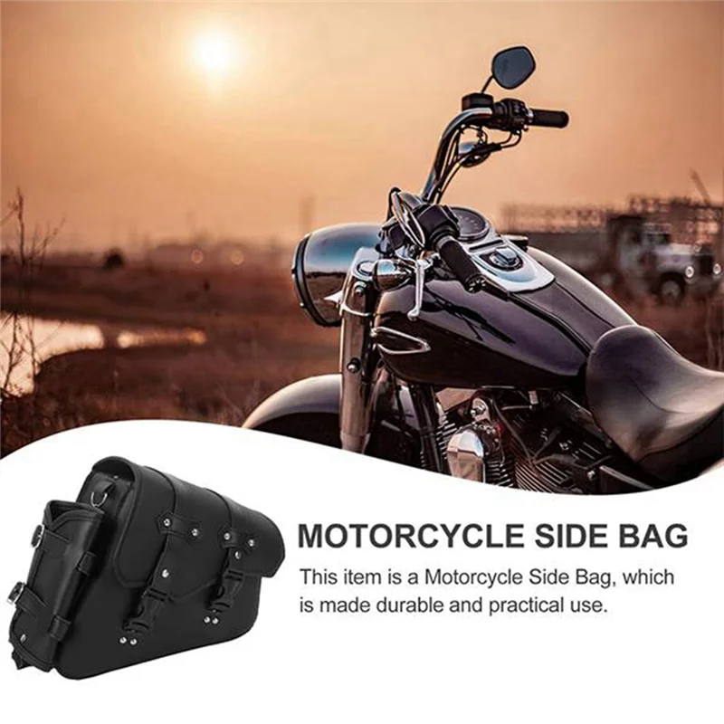 ABOK-Motorcycle Saddle Bag Rocker Bag Side Tool Bag Rocker Bag Bicycle Replacement Accessories Black Versatile view 4