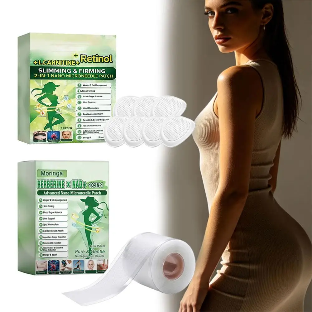 

Weight Fat Management Moringa Berberine NAD+ Advanced Stickers Caffeine Retinol Slimming Firming 2-in-1 Nano Microneedle Patches