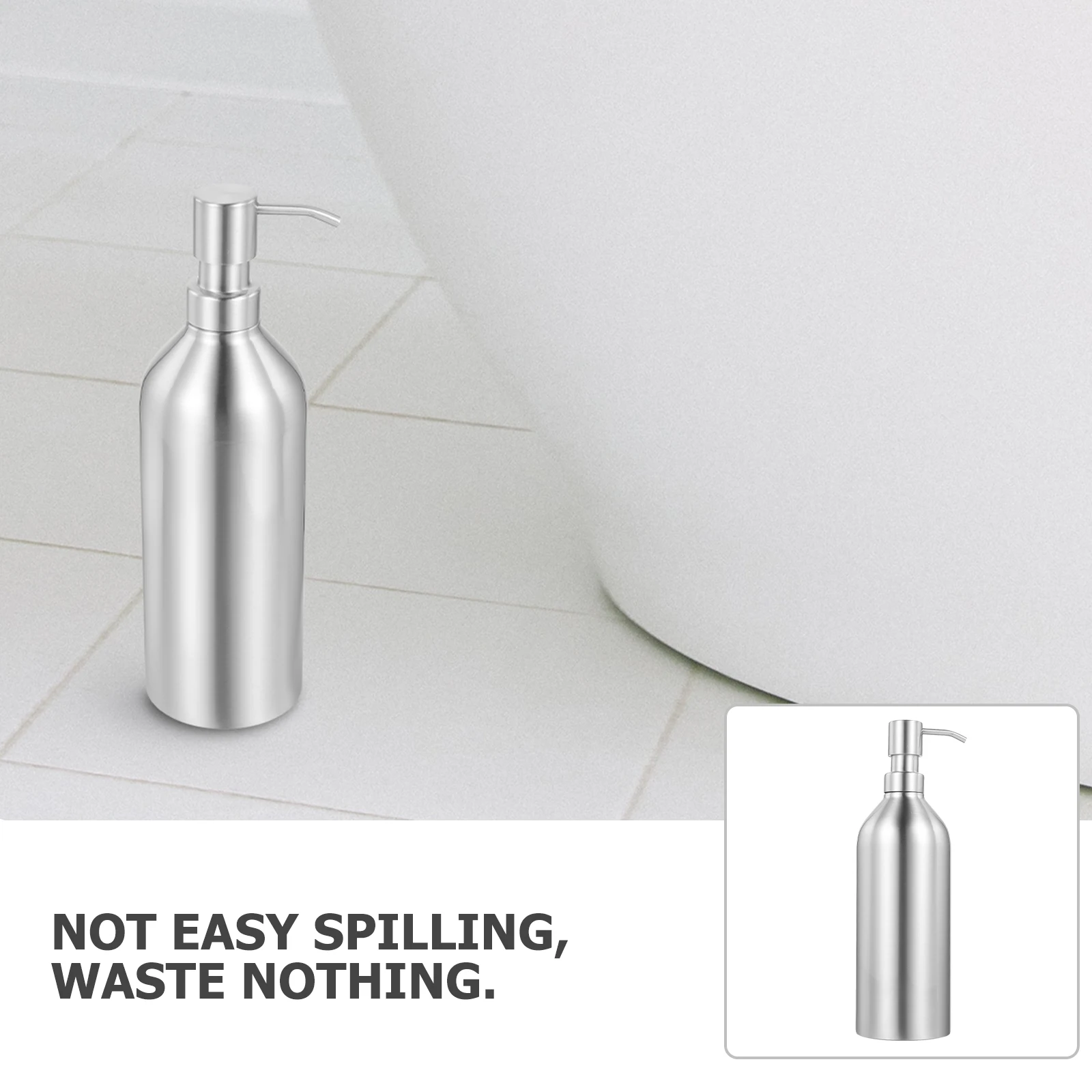 

Stainless Steel Soap Dispenser Reusable Pump Bottle for H Shampoo Bathroom Kitchen Liquid Refillable