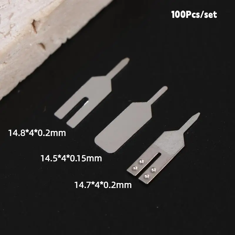 Sliver 100Pcs Bantalan Pengelasan Baterai Stainless Steel, Bantalan Koneksi Kutub Positif Dan Negatif, Pin Baterai