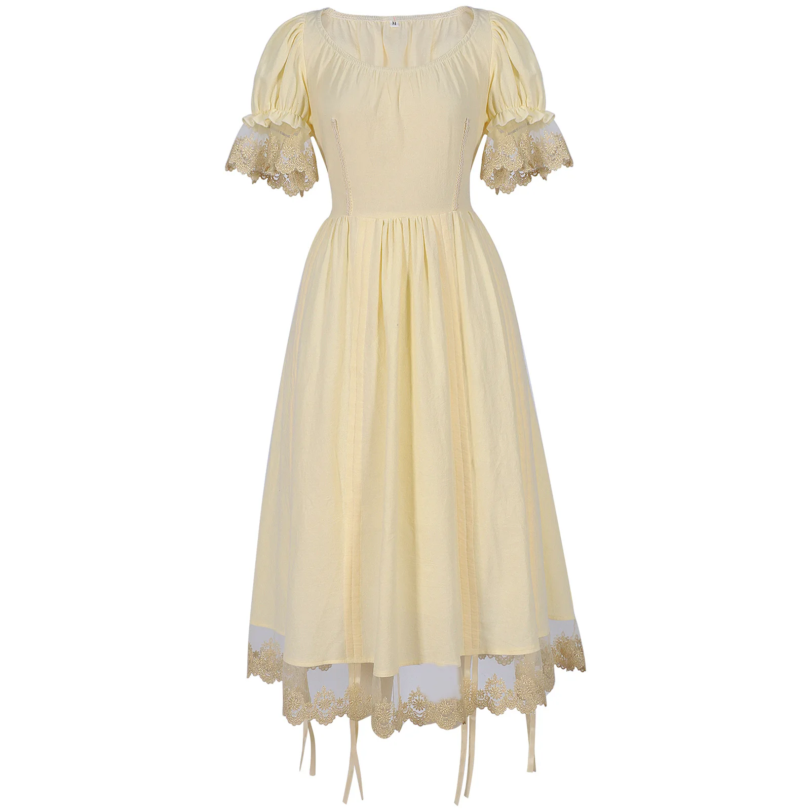 Medieval Renaissance Costume Short Sleeve Square Collar Ball Gown Princess Dress for Halloween Party Performance Clothing