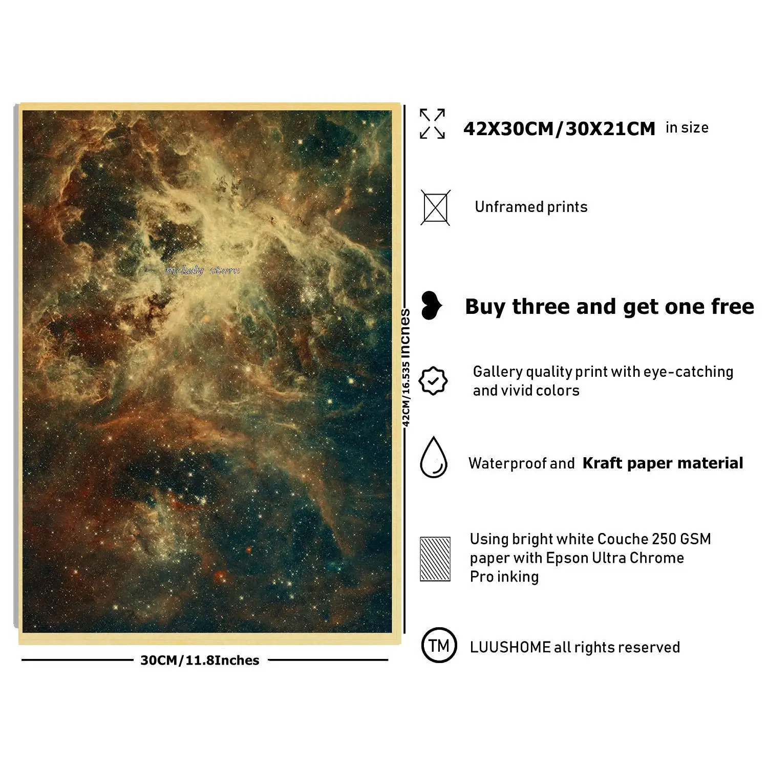 the Outer Space Posters Starry Sky Space Galaxy  Decor Solar System Planet Universe Vintage Kraft Art  Wall Painting