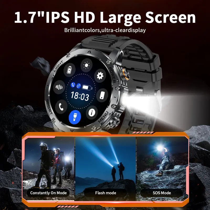 LIGE For T-Rex 3 Ultra Military Grade 1000mAh Battery Smart Watch IP68 Waterproof Bluetooth Call Men Sports 2026 New Smartwatch