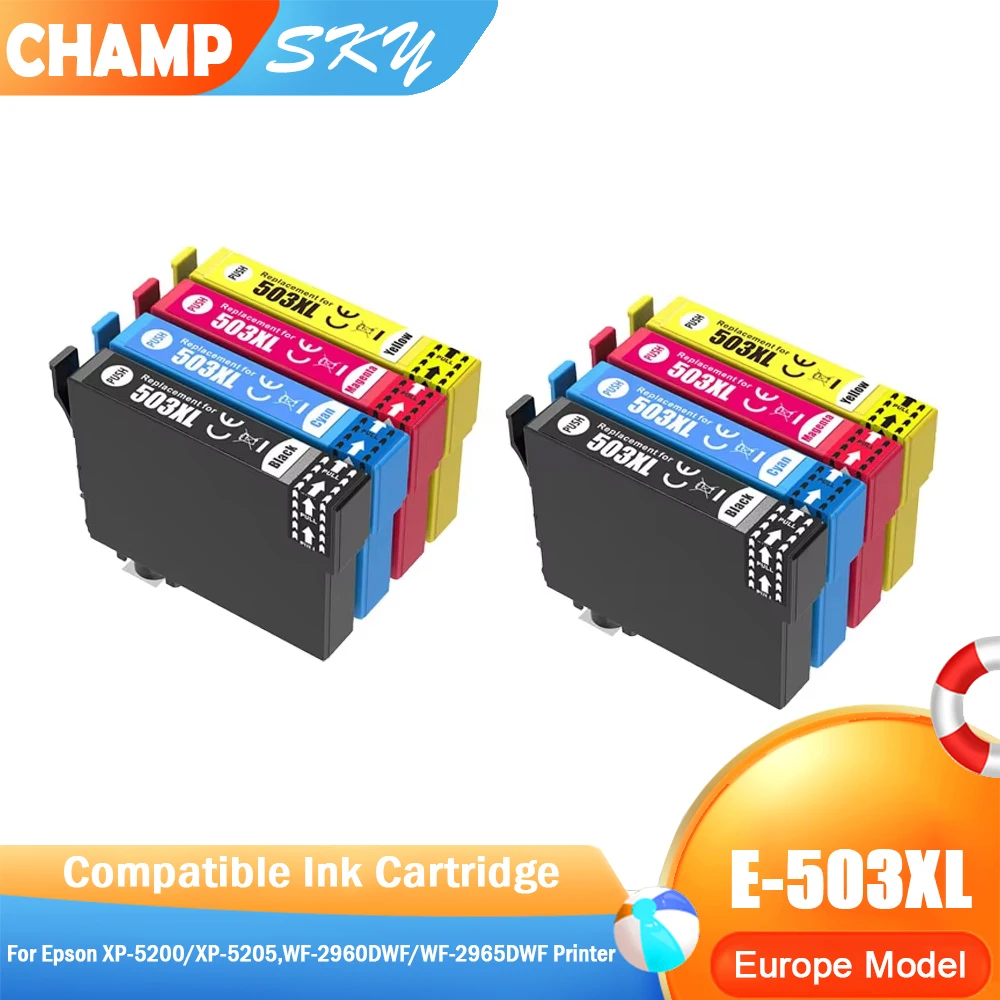 Premium Compatible Color Inkjet Ink Cartridge EPT 503 XL T503XL 503XL Ink for Epson XP-5200/XP-5205,WF-2960DWF/WF-2965DW Printer