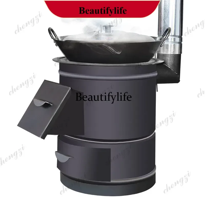 Smokeless Wood Burning Chimeneas Portable Fire Pit Stove Outdoor Heater for Patio Garden Camping Indoor Mobile Brazier Large