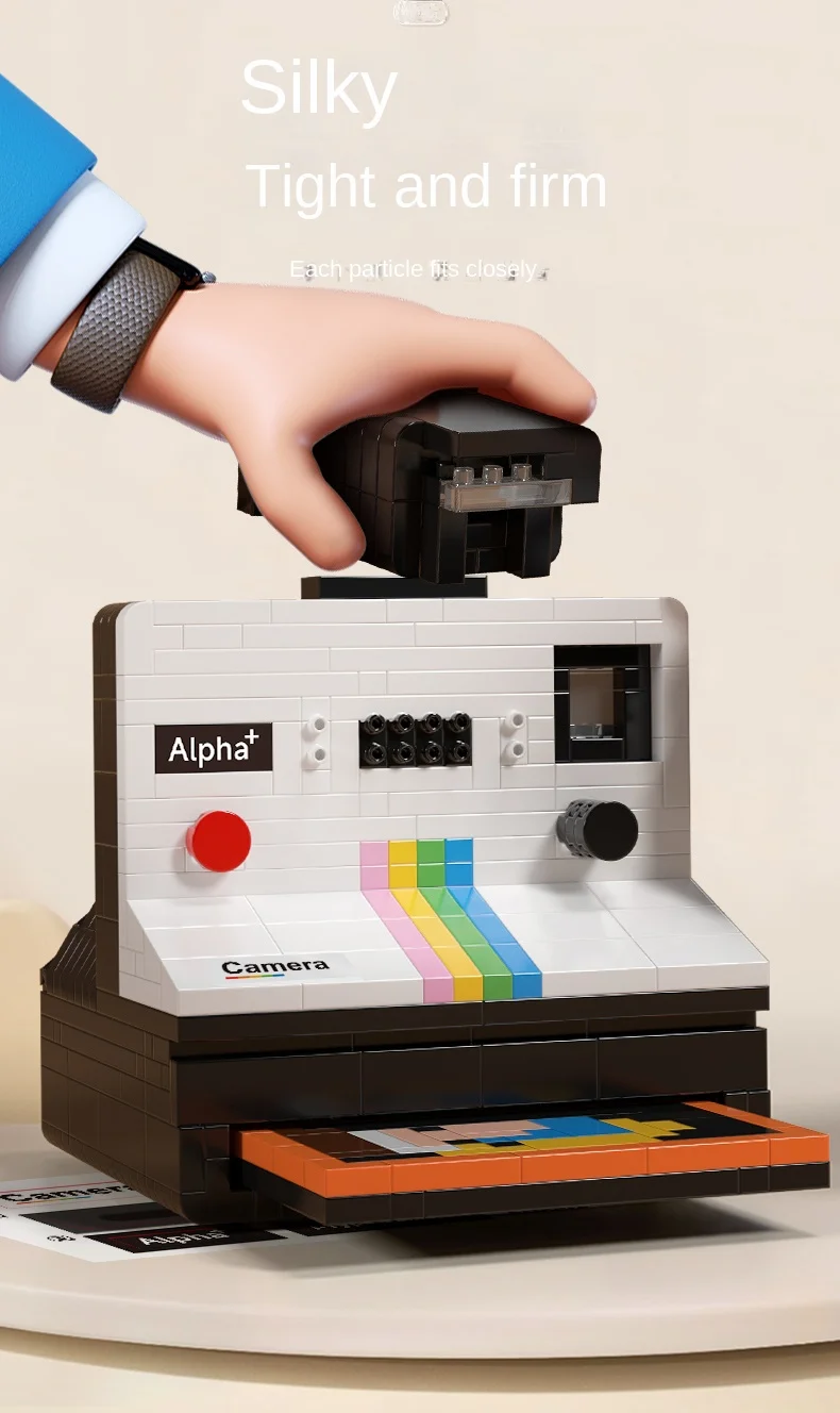 802 stücke Mini Baustein Vintage Modell Polaroid Retro Kamera Erwachsene Sammlung Ornamente IDEEN Serie Spielzeug Mädchen Geburtstag Geschenke – Detail 4
