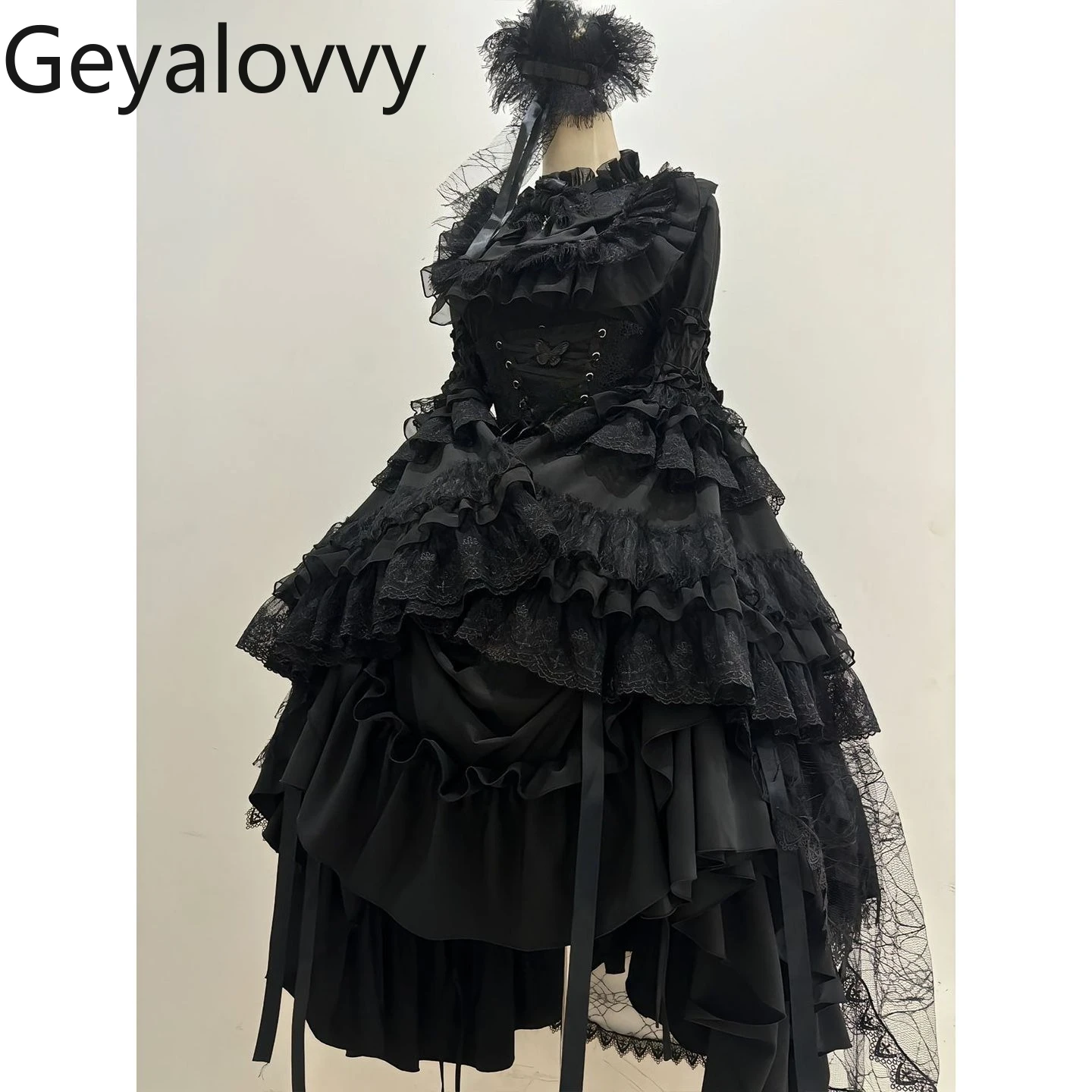 

Solid Color Gothic Style Stand Collar Long Sleeve Shirt and Waist Belt Skirt Lolita Elegant Gorgeous Heavy Craft Japanese Suit