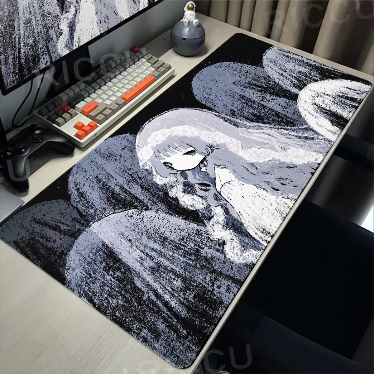 Art Anime Girl Mouse Pad Creative Esport Anti slip Desk Mat Office Computer Keyboard Mousepad Large Cartoon Desk Decort Tablemat