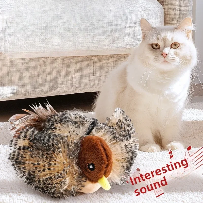 

Cat Toys Interactive - Pet Products, Cat Tower with Squeaky Mock Bird, Parrot, Mouse, Entertaining for Cats, Pet Cat Fun