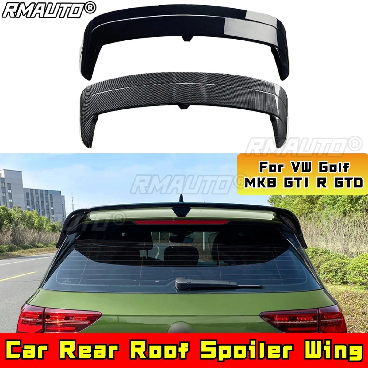 

For VW Golf MK8 GTI R GTD Body Kit Rear Roof Spoiler Wing Rear Wing Car Accessories