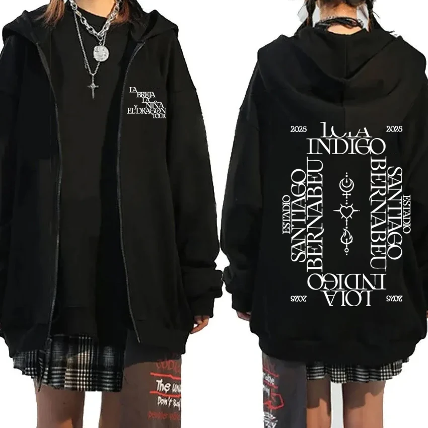 

2025 Lola Tour Zipper Hoodie Men Women Long sleeve Oversized Zipper Jacket Unisex Clothing Fashion Pop Music Fleece Sweatshirt