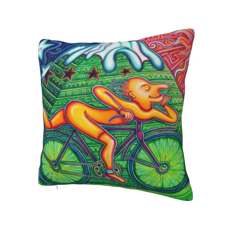 Custom Nordic Albert Hoffman LSD Bicycle Day Sofa Cushion Cover Polyester Acid Blotter Party Pillow Case Living Room Decoration