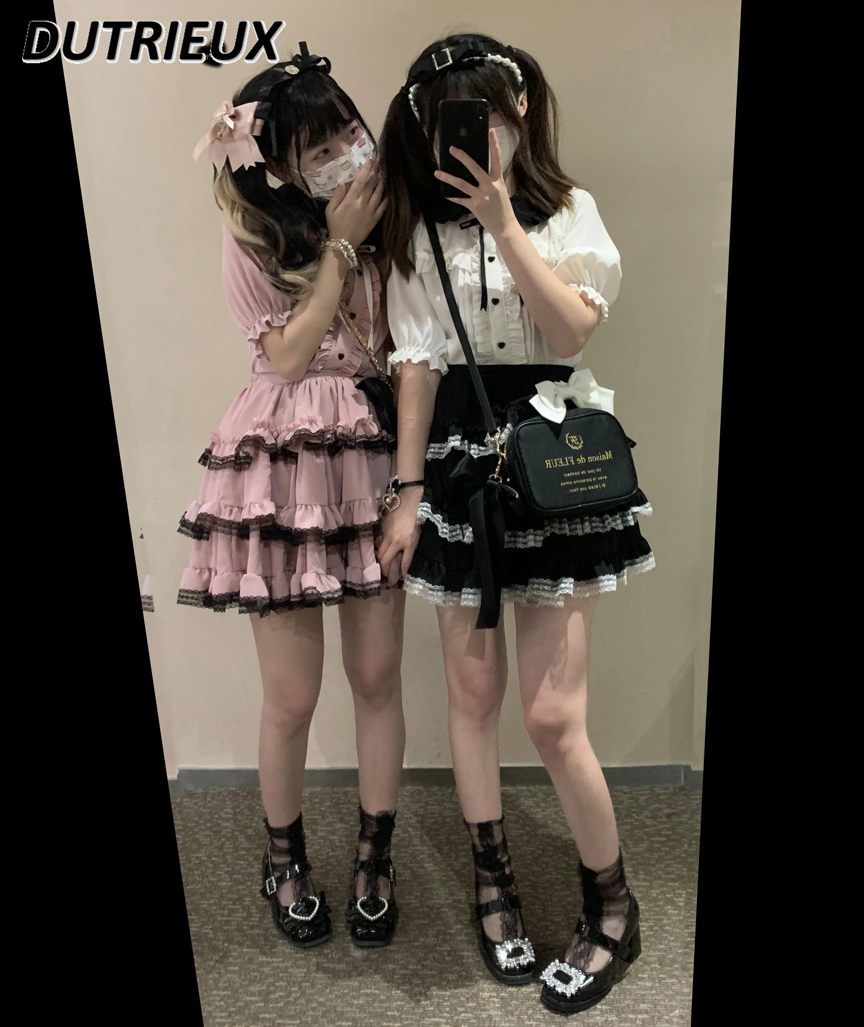 Japanese Style Casual Short Skirt Mass-produced Fashion Sweet and Cool Lace Cake Cute High Waist Skirts for Women Summer New