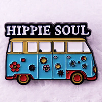 Hippie Bus Badge Enamel Pin Fashion Unisex Brooch Backpack Decorate